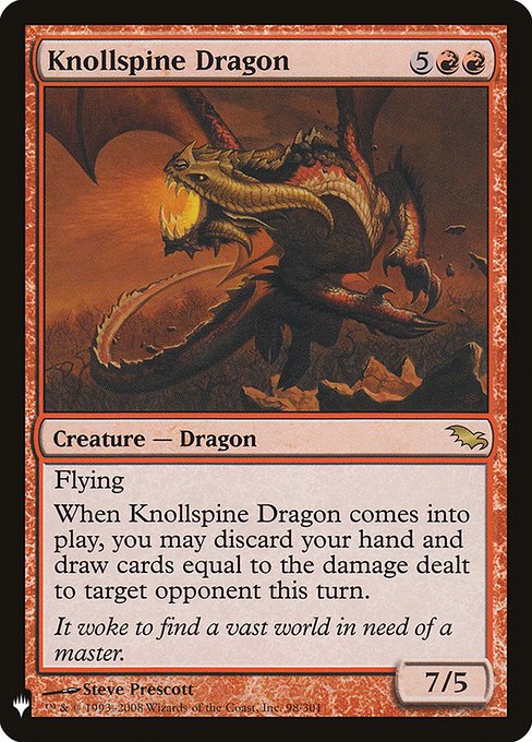 《山背骨のドラゴン/Knollspine Dragon》[PWシンボル付き再版] 赤R